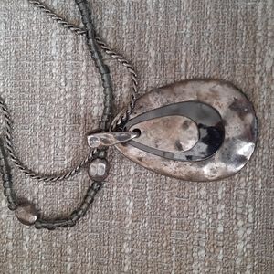 3 layer tear drop boho necklace